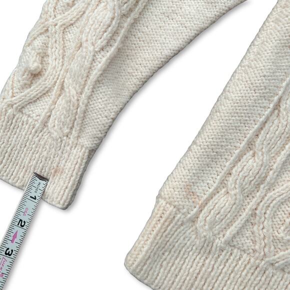 Vintage Chunky Grandpa Cardigan Cream Color | Size Large Women - Picture 5 of 7